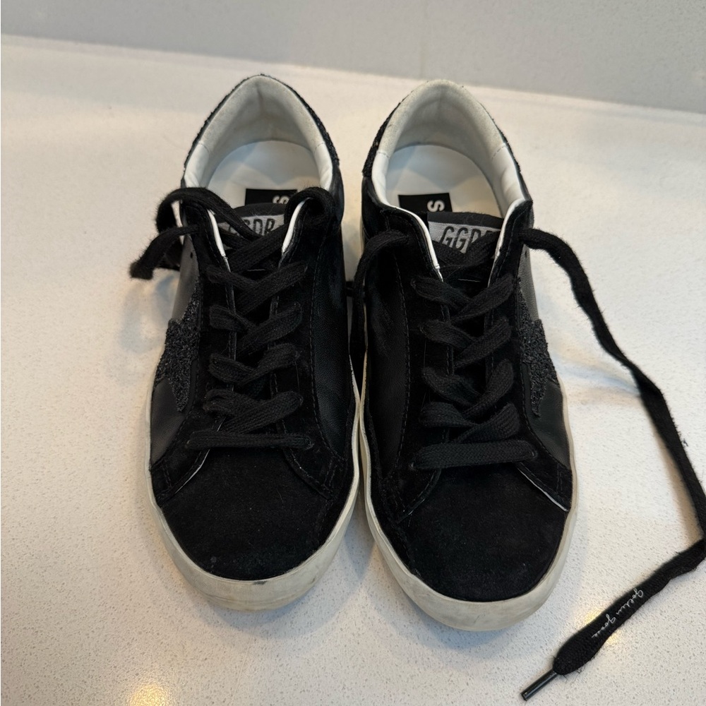 Golden Goose Black and Glitter Superstar Sneakers - Limited Edition - Picture 4 of 8